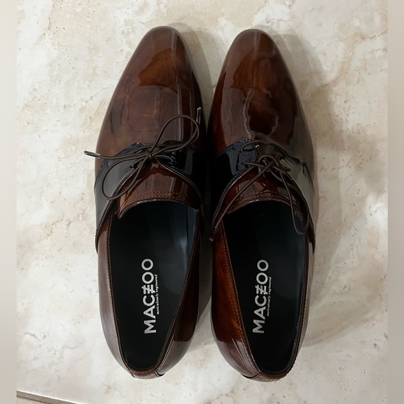 *NEW* Glossy Brown Maceoo Dress Shoes (US Size 9) - Picture 5 of 6